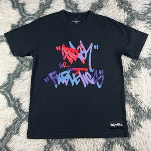 Fabletics Men’s Black Stash For Fabletics R&R Tee Graffiti Art T-shirt Size XS